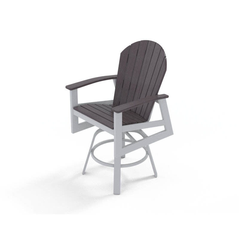 Newport Outdoor Swivel Bar Stool, Boardwalk, 26.75", Snow