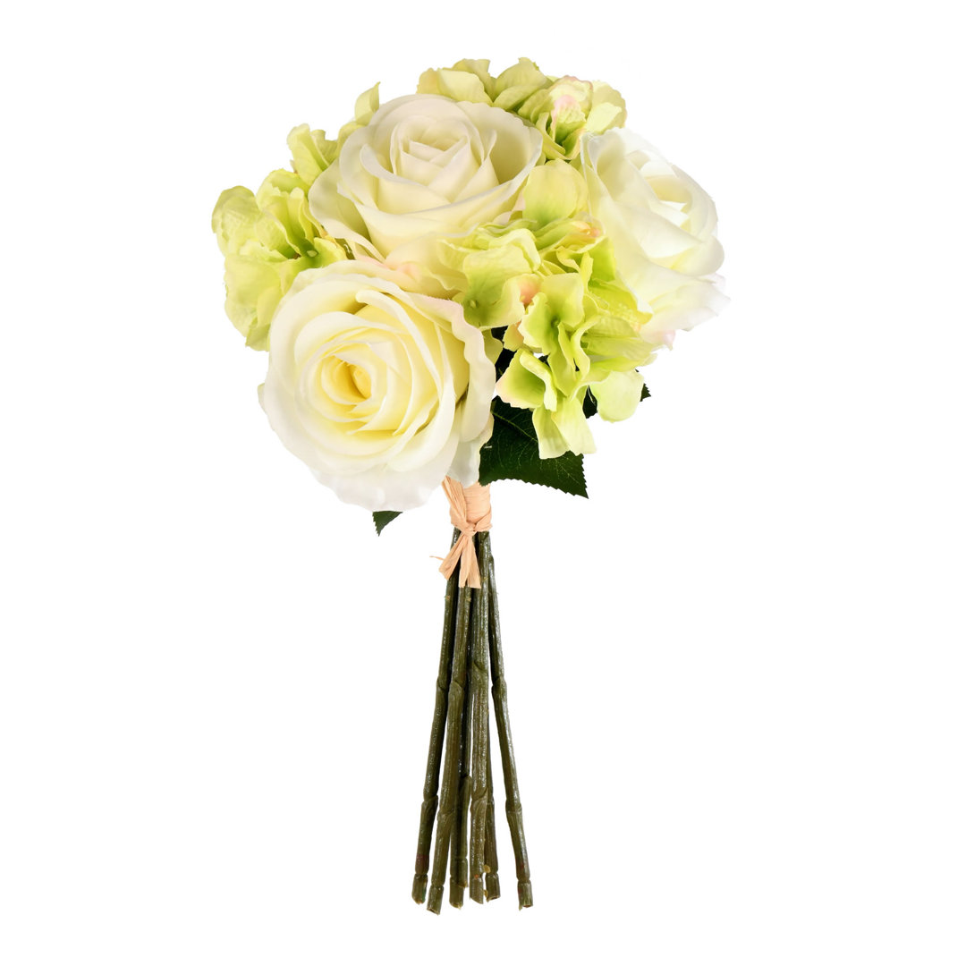 13" Artificial Rose and Hydrangea Bouquet (Set of 2) One Allium Way® Flower 