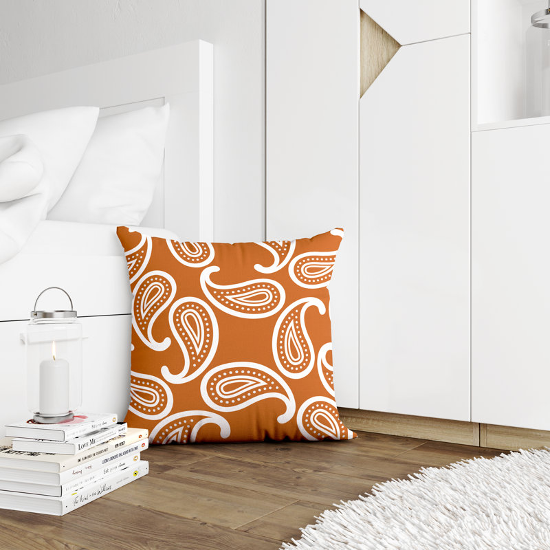 Housse et insert de coussin décoratif en polyester, L 15 po x H 15 po, Orange