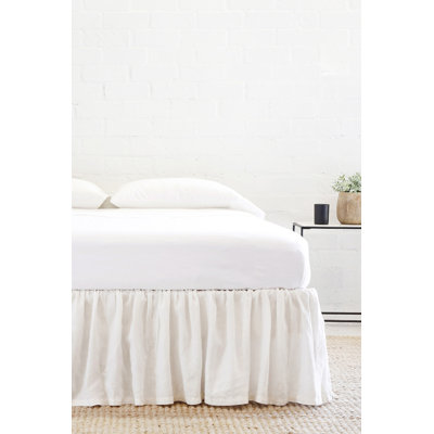 Gathered Linen Ruffled 18" Drop Bed Skirt