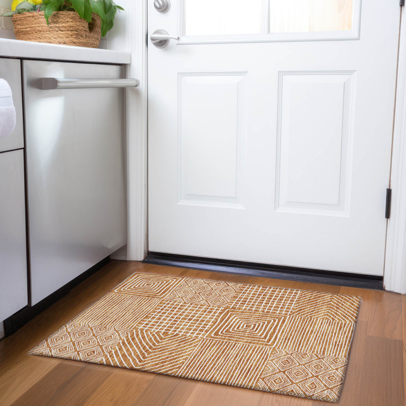 Premium Machine Washable Corry AMF1044 Geometric Rug, Rectangle 1 pi 8 po x 2 pi 6 po