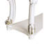 Table rectangulaire avec pieds à volutes, bois synthétique blanc, tablette inférieure pour la maison, table au fini perle antique, blanc, pieds complexes et espace de rangement