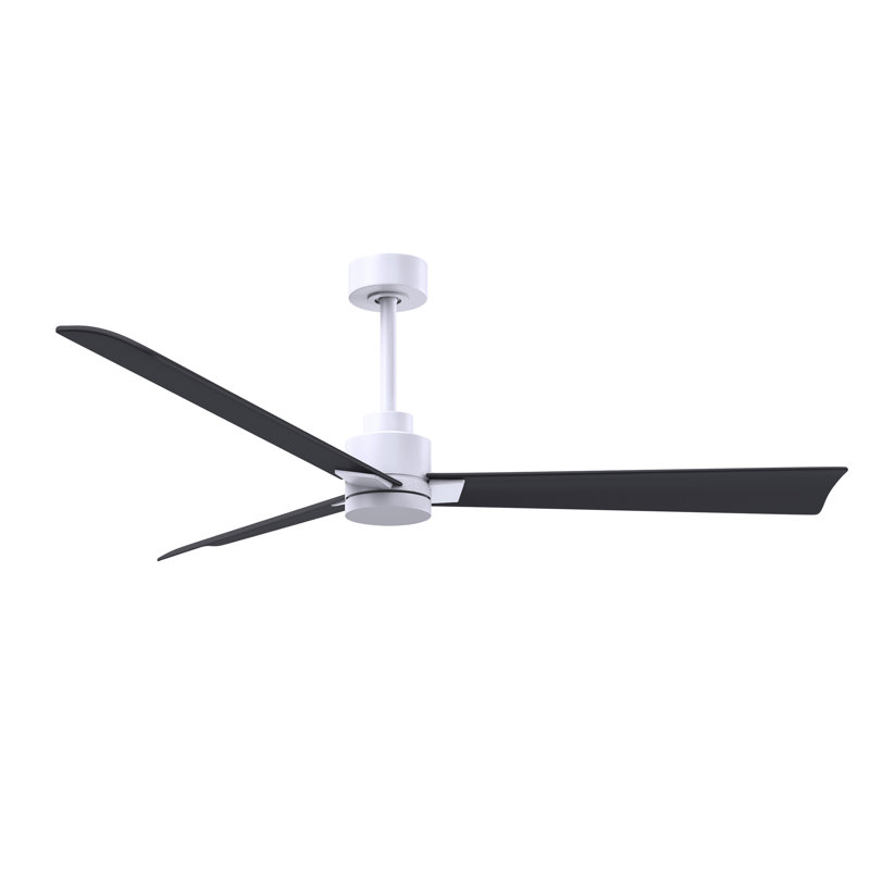 Ventilateur de plafond Alessandra, Noir mat, Blanc mat