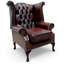 Chesterfield 3 Seater Sofa + 2 X Queen Anne Chairs Leather Sofa Suite Offer-669461641
