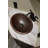 17" Oval Self Rimming Hammered Copper Bathroom Sink