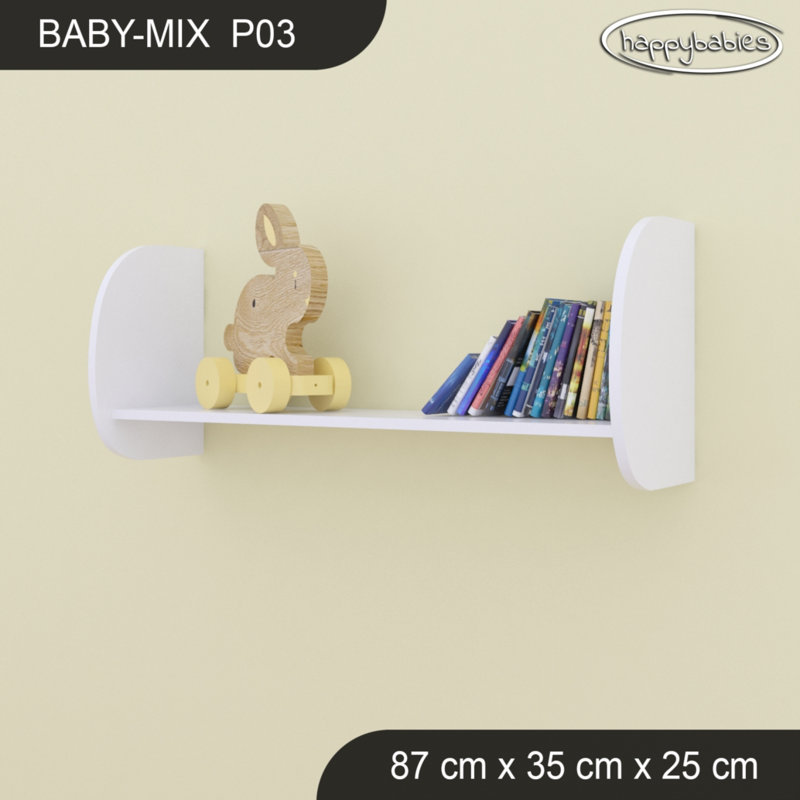 Plastic / Acrylic Industrial Pipe Shelves, White, 34cm H x 87cm W x 25cm D