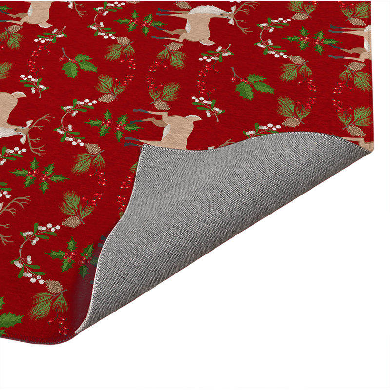 Paillasson Botanical Deer, Rouge, L 36 po x L 60 po