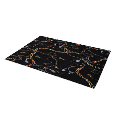 Soft Hall Carpet 2.6 x 4.9 Feet | 100% Polyester, 0.04 in Pile Height | Antibacterial, Non-Slip Underside | Woven with 3D Digital Printing | Machine Washable | Durable & Stylish for Entryways & Living Rooms