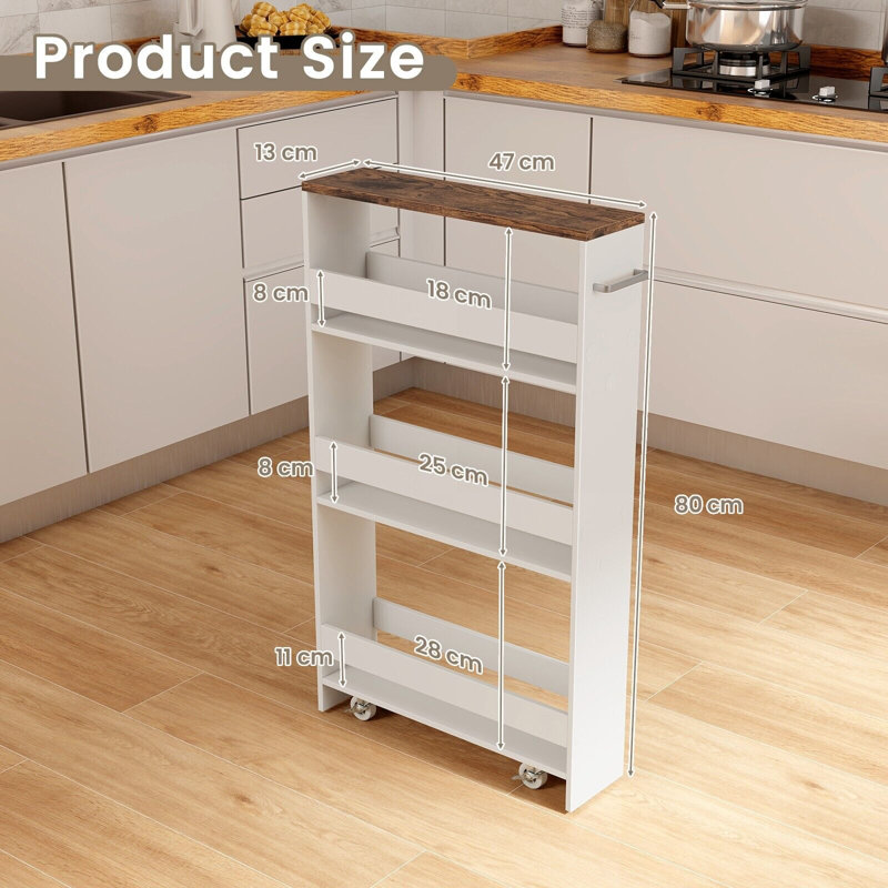 Particle Board Bar Cart, White
