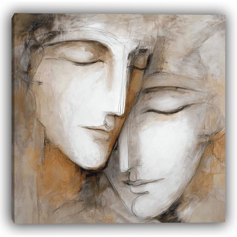 «Ethereal Embrace», art mural abstrait sur toile