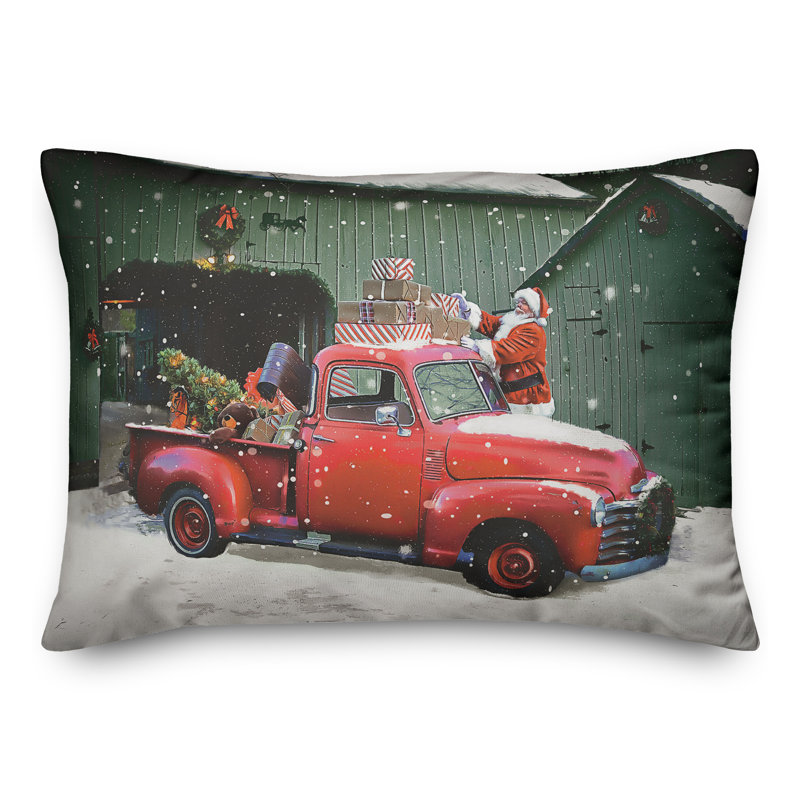  Santa Packing the Truck Rectangular Pillow Cover & Insert