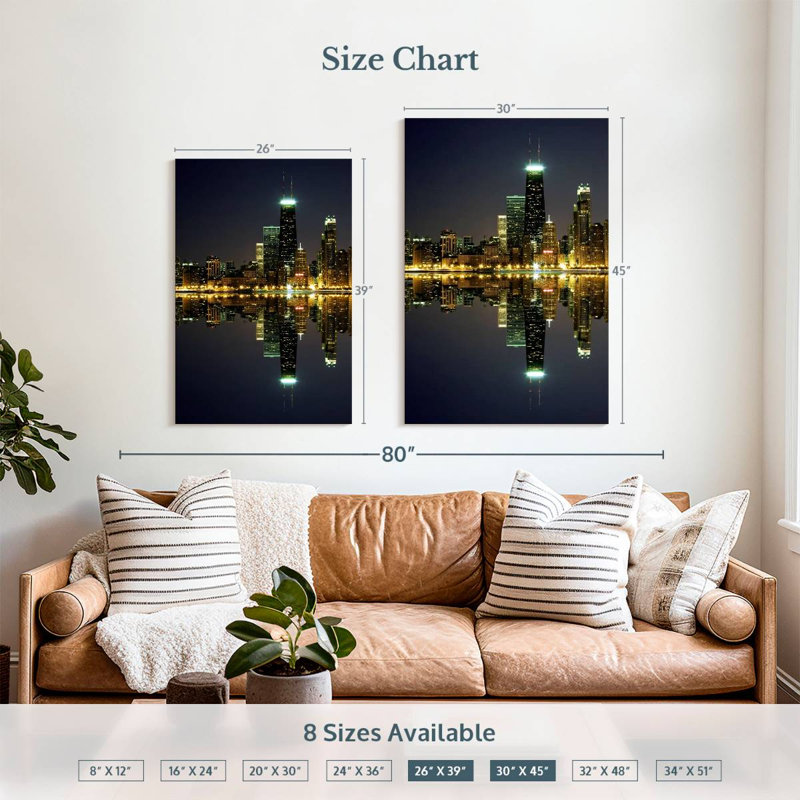 Aime Night In Chicago, 39" H x 26" W