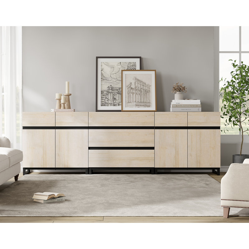 Lirah Wood TV Stand (Set of 3), Beige