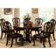 Chaises d'appoint de luxe traditionnelles de luxe en bois massif brun foncé avec siège rembourré et dossier en cerisier orné pour la salle à manger
