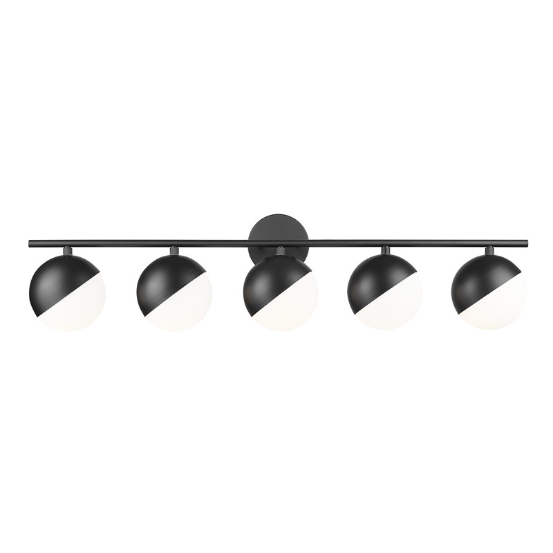 Ensemble de meuble-lavabo 5 lumières Realte Sphere, Noir mat