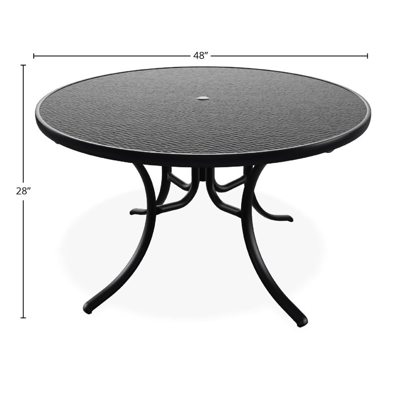 Outdoor Round Dining Table, Black