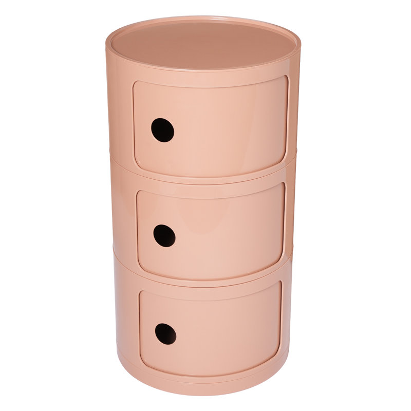 Millian 3-Tier Round Cabinet Drawer Organizer With Storage, Pink