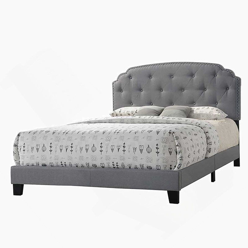 Grey Upholstered Queen Bed