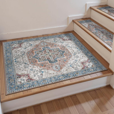 Tapis antidérapant pour tapis d'escalier en bois 31 po x 31 po | Tapis carré antidérapant pour tapis d'escalier et tapis d'escalier