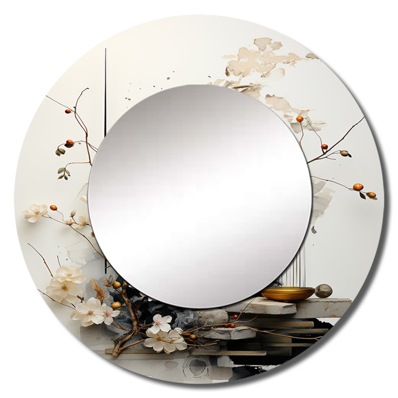 Shannae Asian Art Classics Sumi III - miroir mural décoratif asiatique, Global, 36 po x 36 po