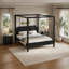 Grand lit plateforme à baldaquin en bois avec tête de lit et pieds de soutien, noir-1776859952-1776859953