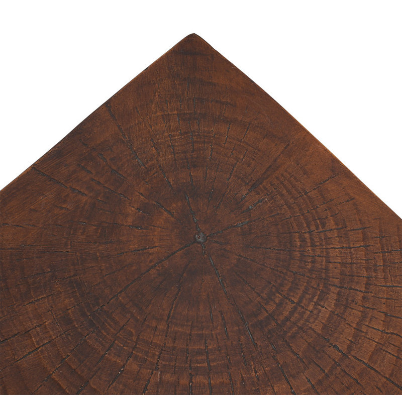 GEOMETRIC MGO SIDE TABLE,, Dark Brown Wood
