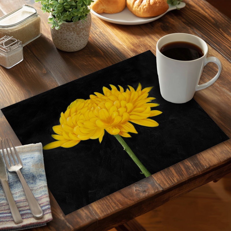 Chrysanthemum Rustic Floral Polyester Placemat | Home Décor