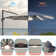 Eirlys 132'' Lighted Cantilever Umbrella with Crank Lift Counter Weights Included