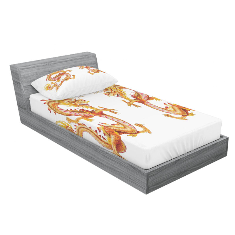 Dragon Microfiber Sheet Set, Twin XL Sheet Set + Fitted Sheet + 1 Pillowcase