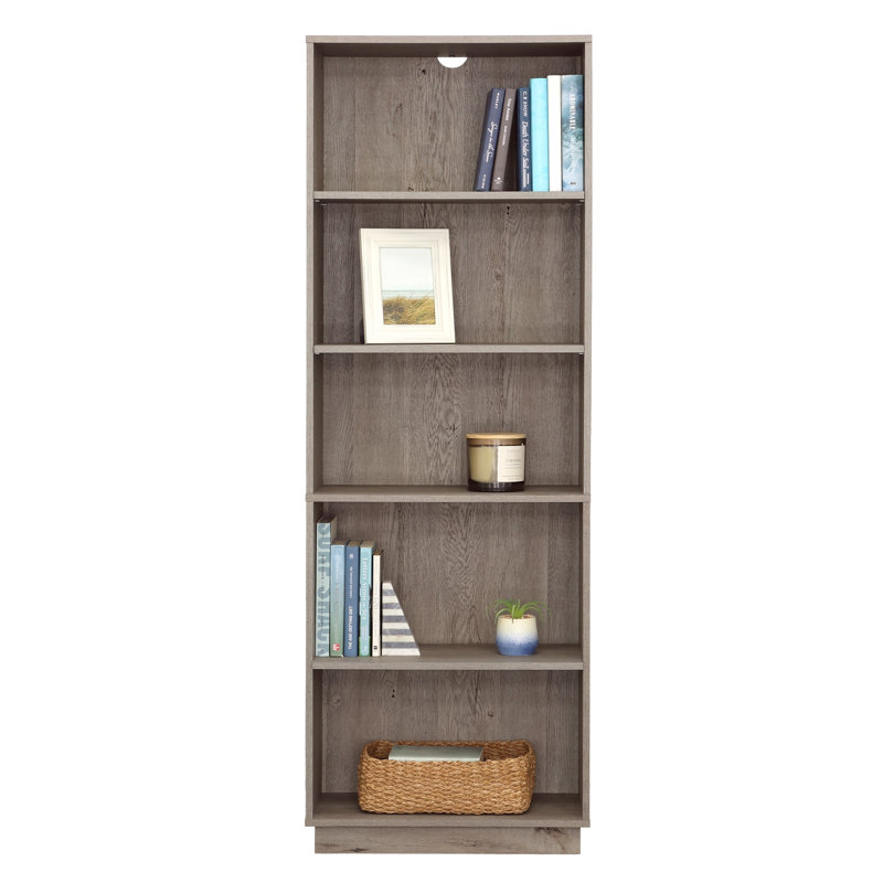 Bibliothèque de bureau à 5 tablettes, finition grise