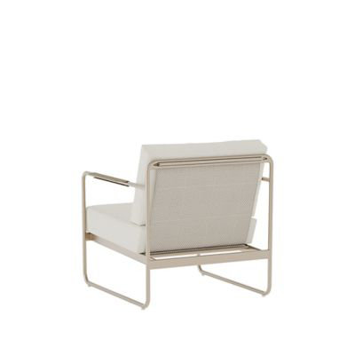 Mirage Outdoor Lounge Chair, Beige Cushion/Brown Frame