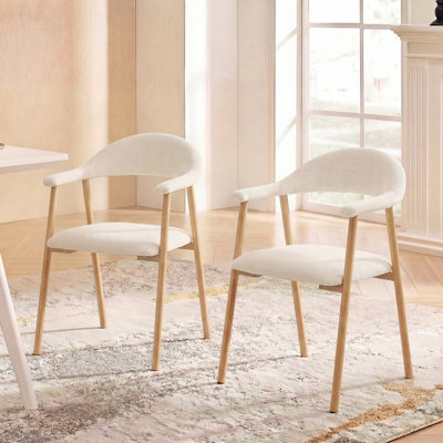  Modern Wooden Upholstered Dining Chairs Set of 2