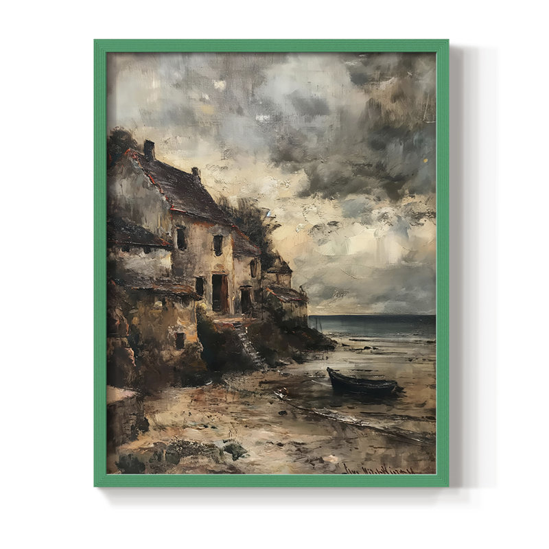 LANDSCAPES Series CECII, reproduction encadrée - bois massif, Vert, H 30 po x l 24 po