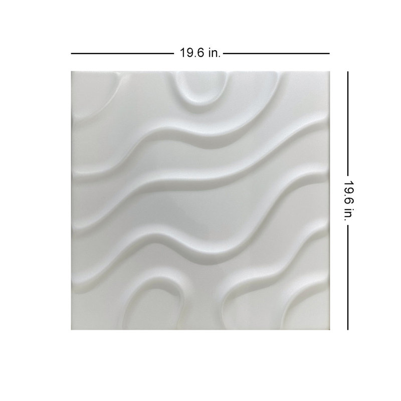 Art moderne - tuile de plafond à coller en mousse 1,6 pi x 1,6 pi, Blanc familier