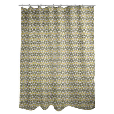 Rideau de douche simple à chevrons ondulés