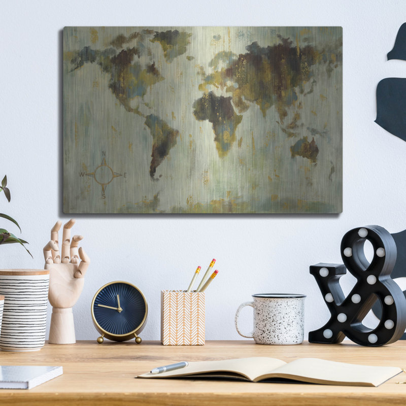 «Bronze World Map» par Silvia Vassileva, H 12 po x l 16 po