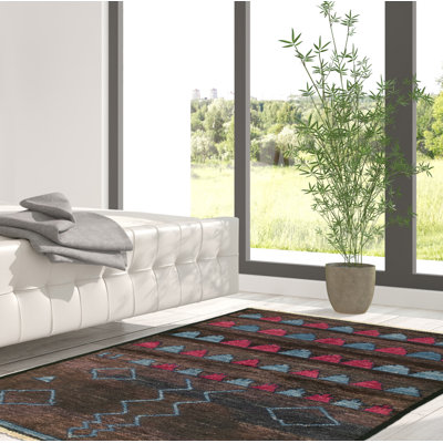 Ecarpetgallery One-of-a-kind Hand-knotted New Age Moroccan Dark Brown 4' X 6' Wool Area Rug