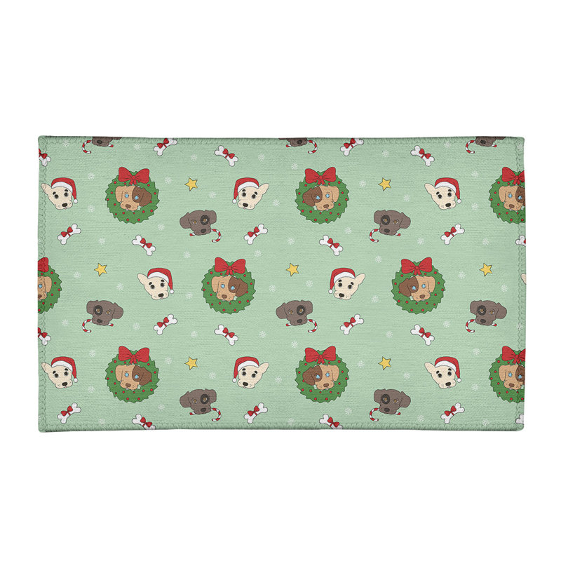 Tapis vert/rouge/gris zone fait main, Rectangle 2 pi x 3 pi