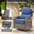 Meriline 4 - Person Outdoor Wicker Conversation Set With Swivel & Glider Chairs And Tempered Glass Side Table-122524760-122524759