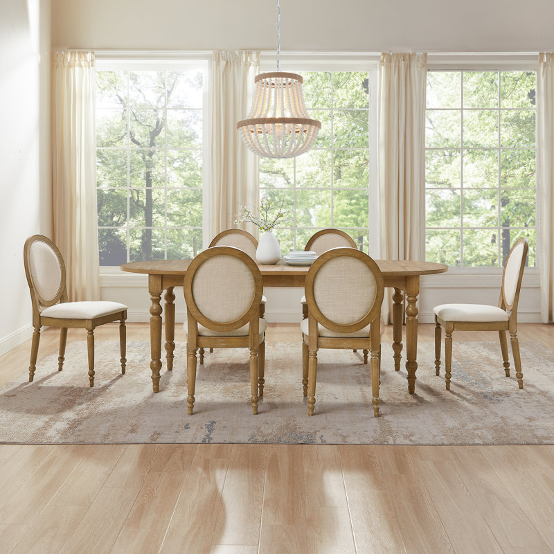 Jahmi 7-piece Dining Set For 6, 7 Pieces: Table, 6 Chairs