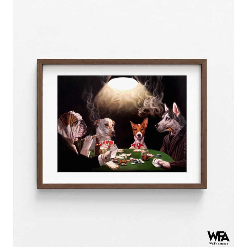 Chiens jouant au poker, idée de décoration de bureau de mari, idée de reproduction d'affiche de surréalisme urbain, jeu de poker, animaux de compagnie
