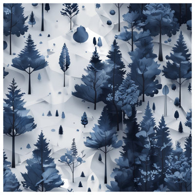 Tapisserie murale "Forêt bleue"