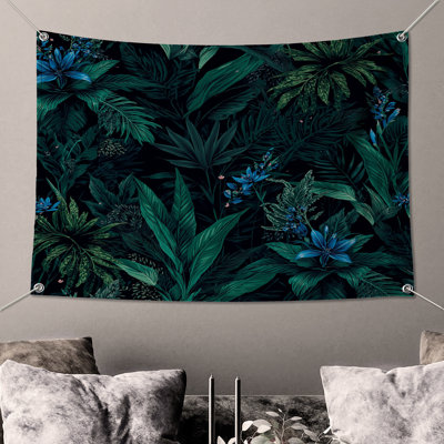 Tropical Greenery Pattern Wall Tapestry - Tropical Wall Decor