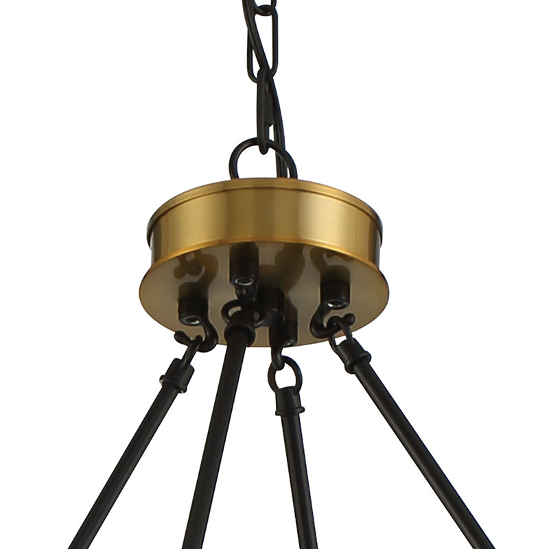 Lustre 12 lumières Madalyn, Noir/laiton