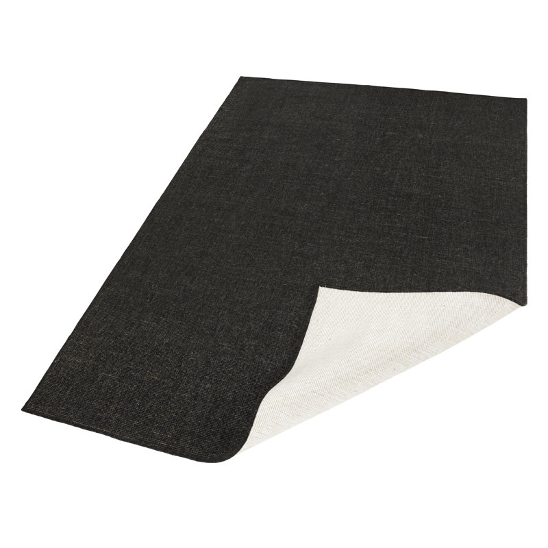 Uni Miami Flatweave Black Rug, Rectangular 120 x 170cm