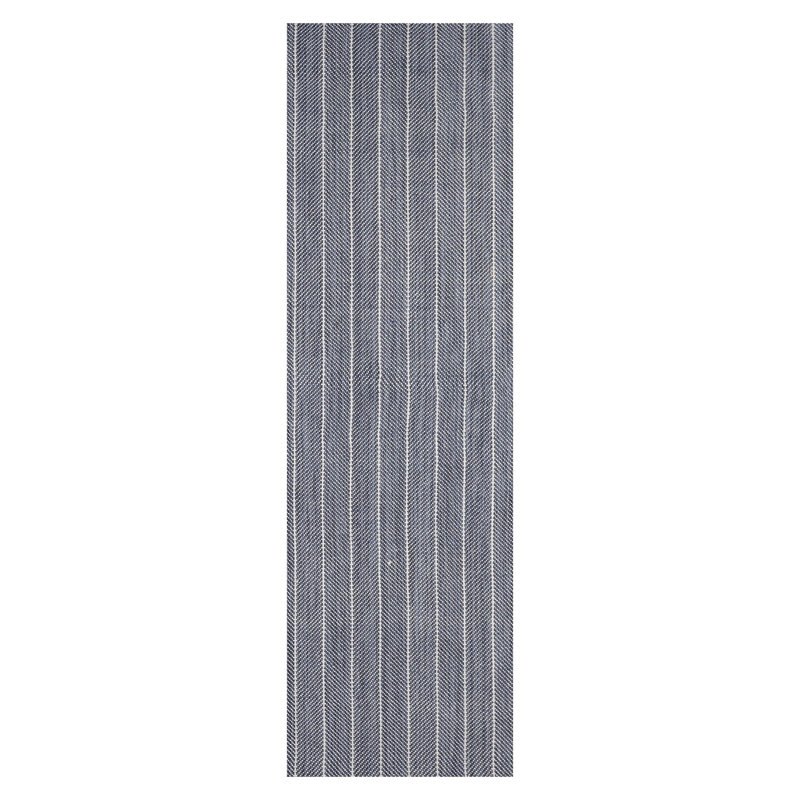 Tapis bleu marine en laine tissé à la main et à plat de la Nouvelle-Zélande, Tapis de couloir : 3 pi x 10 pi