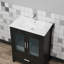 Lavabo encastré en céramique blanc 24 po pour meuble-lavabo 24 po, style contemporain, dimensions 23,6 po x 18,1 po, qualité fabrication blanche, design, qualité contrôlée
