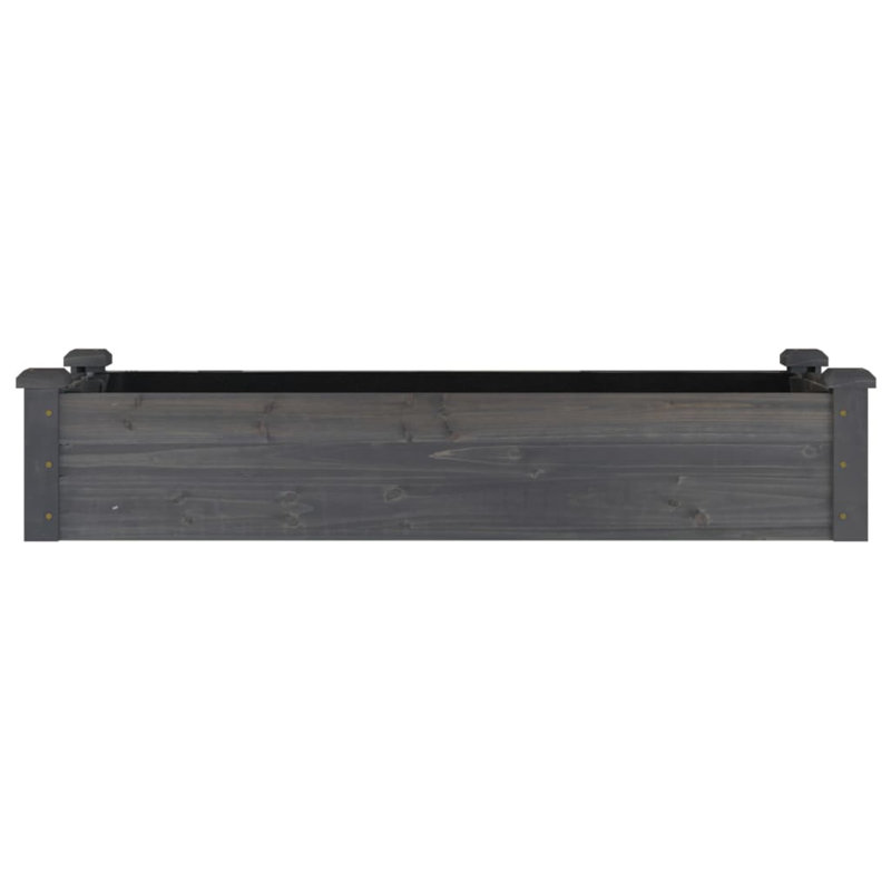 Matwau Wood Raised Garden Bed, 9.8" H x 47.2" W x 17.7" D, Gray