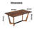 Myra  Dining Table, 67" Rectangular Top In Walnut Brown Sheesham Wood, Black Metal Base
