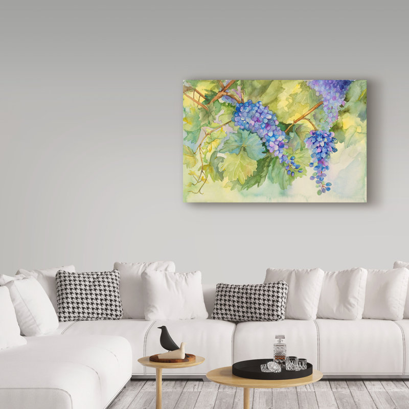 Deetra «Grape Vineyard», reproduction de peinture acrylique sur toile tendue, H 30 po x l 47 po x P 2 po